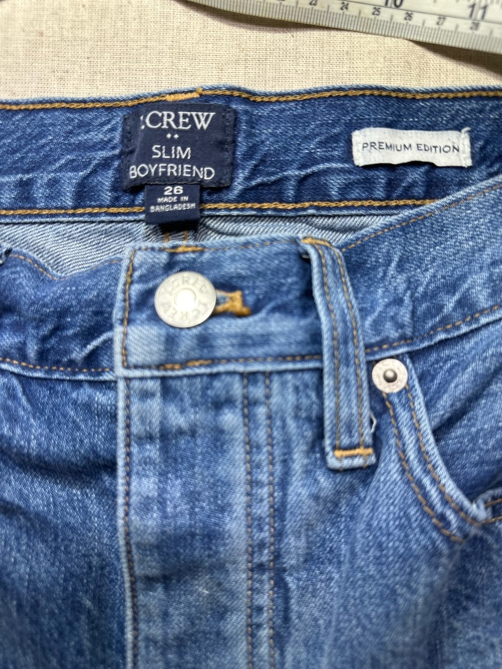 J. Crew Blue Denim Boyfriend Jeans with Floral Patchwork size 26 Women’s - Picture 5 of 8